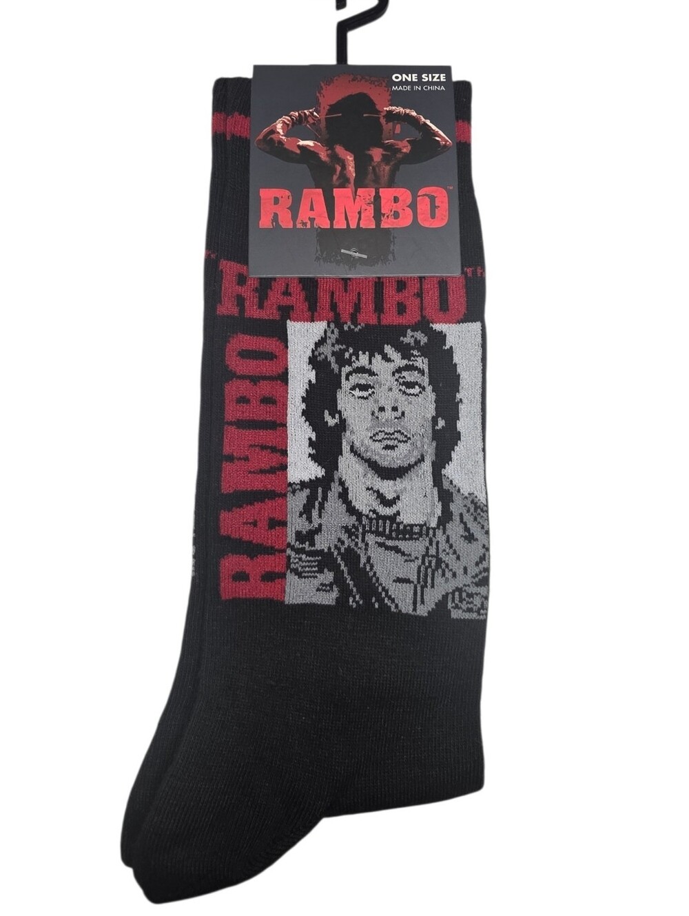 Black Crew Socks Rambo Officially Licensed Fashion Accessories One Size Fit